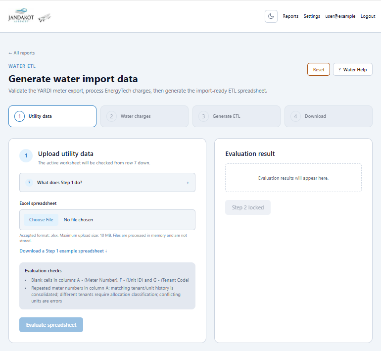 Data processing workflow screenshot